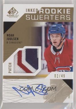 2018-19 Upper Deck SP Game Used - Inked Rookie Sweaters - Patch #RS-NJ - Noah Juulsen /49