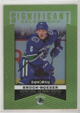 2018-19 Upper Deck Synergy - Significant Selections - Green #SS-4 - Brock Boeser /199