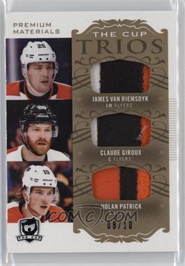 2018-19 Upper Deck The Cup - Cup Trios Jerseys - Gold Patch #C3-PF1 - James van Riemsdyk, Claude Giroux, Nolan Patrick /10