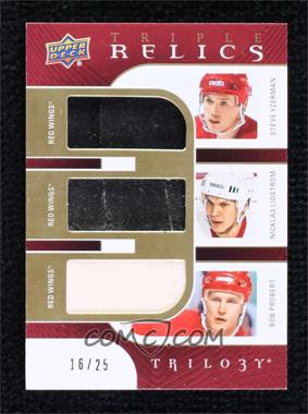 2018-19 Upper Deck Trilogy - Triple Relics #TR-YLP - Steve Yzerman, Nicklas Lidstrom, Bob Probert /25