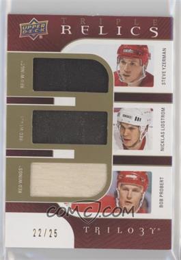 2018-19 Upper Deck Trilogy - Triple Relics #TR-YLP - Steve Yzerman, Nicklas Lidstrom, Bob Probert /25