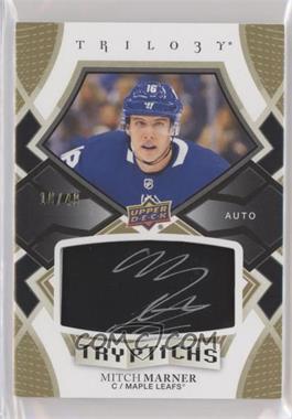 2018-19 Upper Deck Trilogy - Tryptichs Autographs/Relics #T-ML3 - Mitch Marner /49