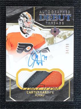 2018-19 Upper Deck Ultimate Collection - Debut Threads Auto Patch #DTA-CH - Carter Hart /99