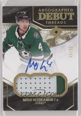 2018-19 Upper Deck Ultimate Collection - Debut Threads Auto Patch #DTA-MH - Miro Heiskanen /99