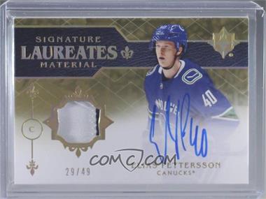 2018-19 Upper Deck Ultimate Collection - Signature Material Laureates #SML-EP - Elias Pettersson /49