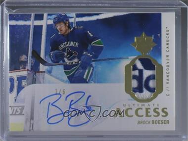 2018-19 Upper Deck Ultimate Collection - Ultimate Access Autographs - Premium Materials Gold #UAA-BB - Brock Boeser /6