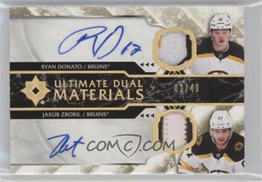 2018-19 Upper Deck Ultimate Collection - Ultimate Dual Material Autographs #DM-DZ - 2019-20 Ultimate Collection Update - Ryan Donato, Jakub Zboril /49