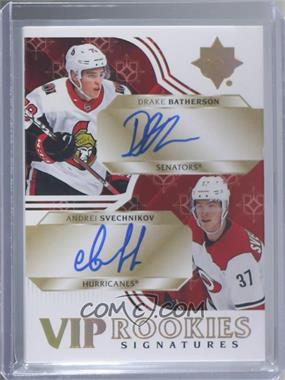 2018-19 Upper Deck Ultimate Collection - VIP Dual Signatures #VIPS-BS - Drake Batherson, Andrei Svechnikov