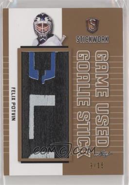 2018 Leaf In the Game Stickwork - Game Used Goalie Stick - Bronze #GGS-05 - Felix Potvin /15