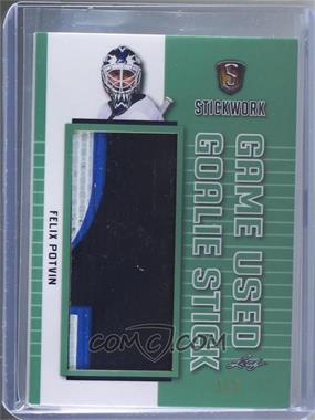 2018 Leaf In the Game Stickwork - Game Used Goalie Stick - Emerald #GS-05 - Felix Potvin /2