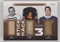 King Clancy , Bobby Orr , Tim Horton #/12