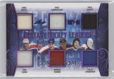 2019-20 Leaf In the Game Used - Fantasy Hockey Leaders - Purple Spectrum #FHL-09 - Mike Bossy , Jari Kurri , Dale Hawerchuk , Marcel Dionne , Paul Coffey , Pelle Lindbergh /12