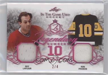 2019-20 Leaf In the Game Used - Legendary Numbers - Magenta Spectrum #LN-18 - Guy Lafleur, Ron Francis /4