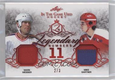 2019-20 Leaf In the Game Used - Legendary Numbers - Red Spectrum #LN-01 - Mark Messier, Mike Gartner /3