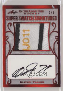 2019-20 Leaf In the Game Used - Super Swatch Signatures - Red Spectrum #SSS-AY1 - Alexei Yashin /3