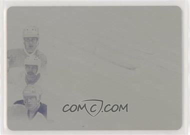 2019-20 Leaf In the Game Used - Triple Autograph - Printing Plate Yellow #TA-04 - Borje Salming, Denis Potvin, Paul Coffey /1