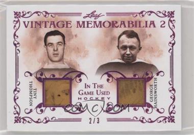 2019-20 Leaf In the Game Used - Vintage Memorabilia 2 - Red Spectrum #VM2-05 - Tiny Thompson, George Hainsworth /3