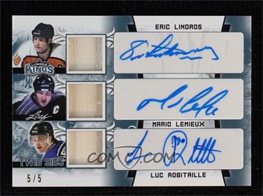 2019-20 Leaf Lumber Kings - Triple Twig Sigs - Platinum #TTS-03 - Eric Lindros, Mario Lemieux, Luc Robitaille /5