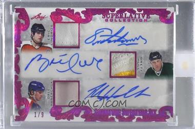 2019-20 Leaf Superlative - Signature Sweaters Six - Magenta Spectrum Foil #SSS-02 - Eric Lindros, Brett Hull, Dale Hawerchuk, Joe Mullen, Michel Goulet, Bryan Trottier /9 [Uncirculated]