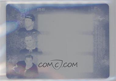 2019-20 Leaf Superlative - Superlative Team Signatures - Printing Plate Cyan Back #STS-05 - Doug Gilmour, Red Kelly, Frank Mahovlich /1
