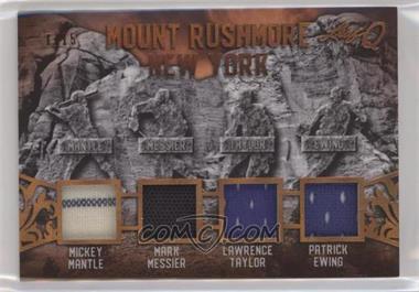 2019-20 Leaf Ultimate - Leaf Q Mount Rushmore #MR-06 - Mickey Mantle, Mark Messier, Lawrence Taylor, Patrick Ewing /15