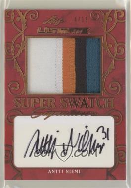 2019-20 Leaf Ultimate - Super Swatch Signatures - Bronze #SSS-AN1 - Antti Niemi /15 [EX to NM]