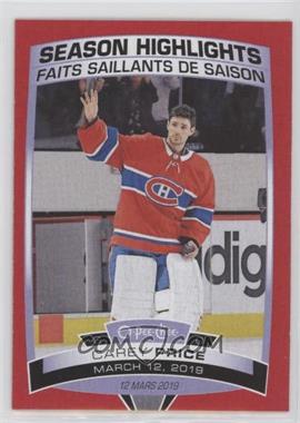 2019-20 O-Pee-Chee - [Base] - Wrapper Redemption Red #600 - Season Highlights - Carey Price