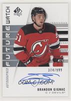 Autographed Future Watch Rookies - Brandon Gignac #/999