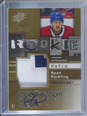 2019-20 SPx - 2009-10 Retro Rookie Autographed Jersey - Patch #09-RP - Tier 2 - Ryan Poehling /10