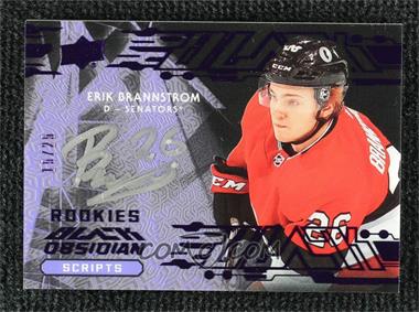 2019-20 SPx - UD Black Obsidian Script - Purple #OS-EB - Rookies - Erik Brannstrom /25