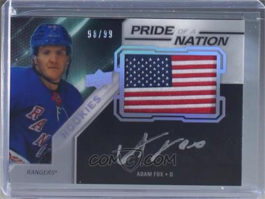 2019-20 SPx - UD Black Pride of a Nation Patch Autographs #PNA-AF - Tier 1 - Rookies - Adam Fox /99