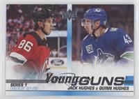 Young Guns Checklist - Jack Hughes & Quinn Hughes [EX to NM]