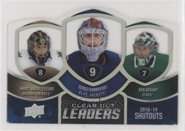 2019-20 Upper Deck - Clear Cut Leaders Trios #CCL-SHU - Marc-Andre Fleury, Sergei Bobrovsky, Ben Bishop