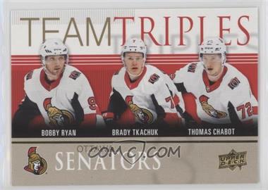 2019-20 Upper Deck - Team Triples - Gold #TT-12 - Bobby Ryan, Brady Tkachuk, Thomas Chabot