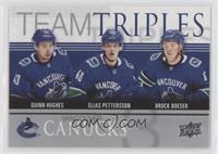 Quinn Hughes, Elias Pettersson, Brock Boeser