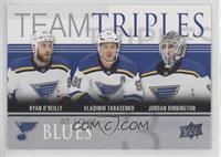 Ryan O'Reilly, Vladimir Tarasenko, Jordan Binnington