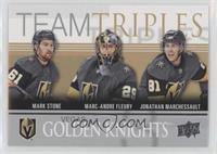 Mark Stone, Marc-Andre Fleury, Jonathan Marchessault