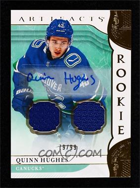 2019-20 Upper Deck Artifacts - [Base] - Gold Autograph Material #180 - Rookies - Quinn Hughes /99