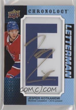 2019-20 Upper Deck Chronology - Letterman Patches Letter Relics - Autographs #L-MO-JK - Jesperi Kotkaniemi /15