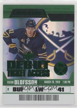 2019-20 Upper Deck Credentials - [Base] - Green #140 - Debut Ticket Access - Victor Olofsson /25