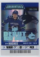 Tier 4 - Debut Ticket Access - Quinn Hughes #/299