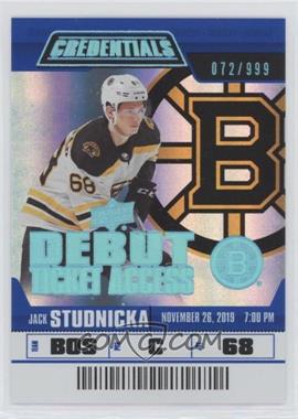 2019-20 Upper Deck Credentials - [Base] #57 - Tier 1 - Debut Ticket Access - Jack Studnicka /999