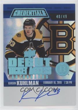 2019-20 Upper Deck Credentials - Debut Ticket Access Autos Variations #RTAAV-KK - Karson Kuhlman /49