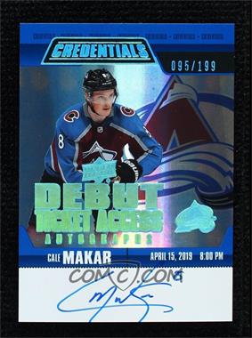 2019-20 Upper Deck Credentials - Debut Ticket Access Autos #RTAA-CM - Tier 2 - Cale Makar /199