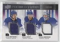 Auston Matthews, Morgan Rielly, Frederik Andersen #/49