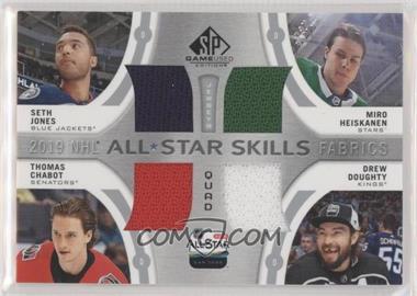 2019-20 Upper Deck SP Game Used - 2019 All-Star Skills Fabrics Quads #AS4-DEF - Seth Jones, Miro Heiskanen, Thomas Chabot, Drew Doughty