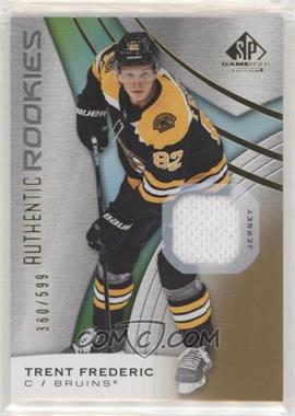 2019-20 Upper Deck SP Game Used - [Base] - Gold Jersey Relics #195 - Authentic Rookies - Trent Frederic /599