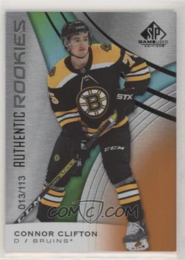 2019-20 Upper Deck SP Game Used - [Base] - Orange Rainbow #125 - Authentic Rookies - Connor Clifton /113
