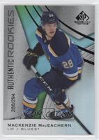 Authentic Rookies - Mackenzie MacEachern #/294