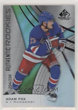 2019-20 Upper Deck SP Game Used - [Base] - Rainbow #127 - Authentic Rookies - Adam Fox /298